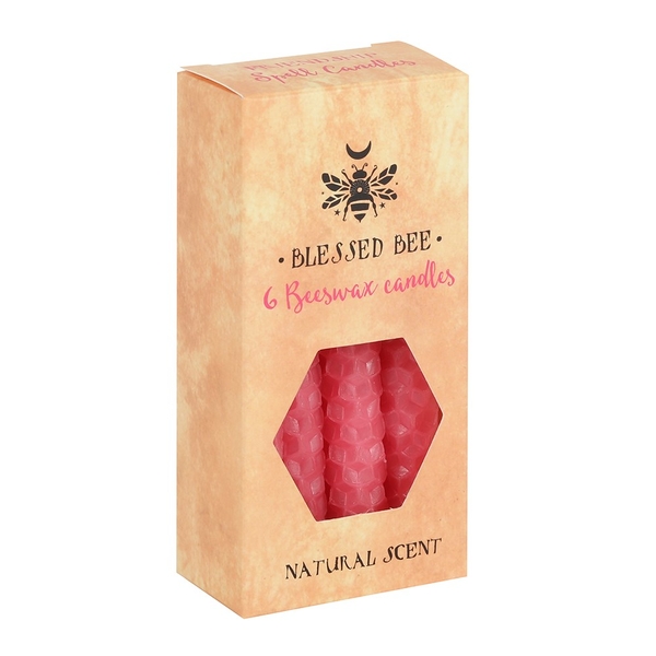 Lot de 6 bougies d’envoûtement en cire d’abeille « Pink »