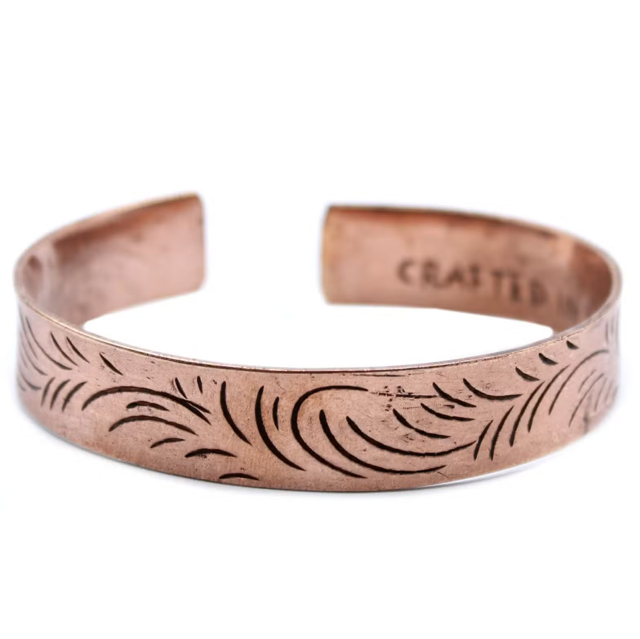 Bracelet Tibétain en cuivre - Vagues tribal large