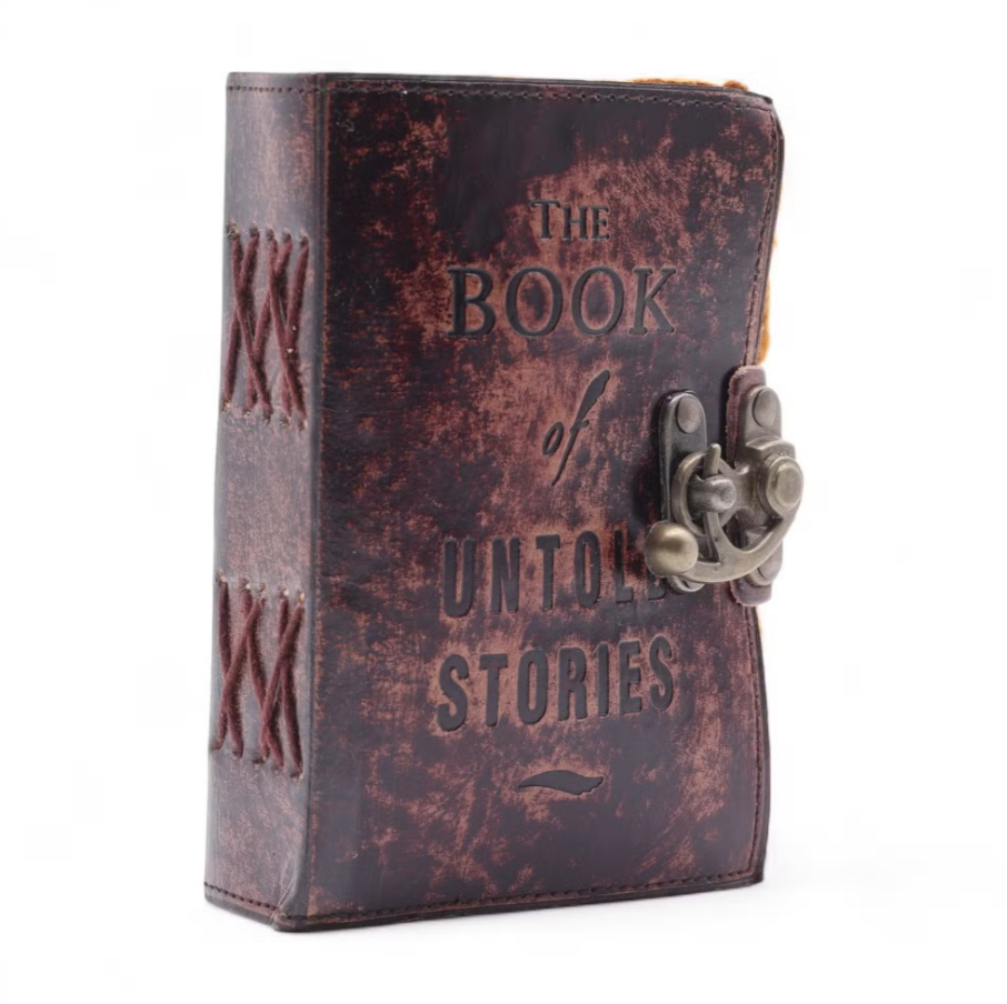 Carnet cuir épais bords frangés (15x10 cm) – Livre des histoires oubliées