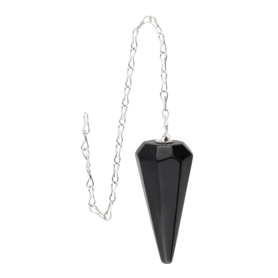 Pendule Facetté en Obsidienne