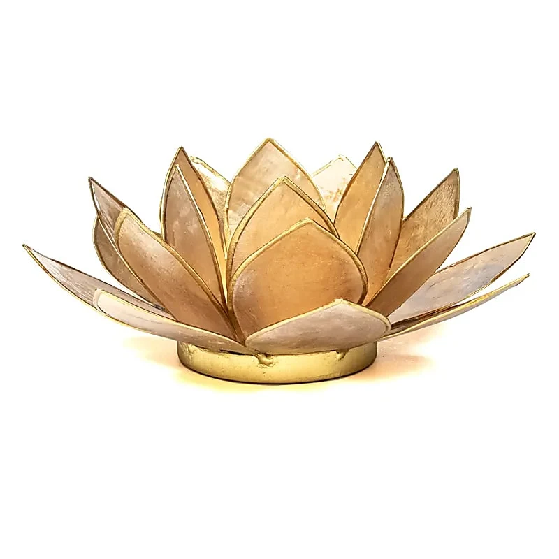 Eclairage Lotus beige/fumé bors or