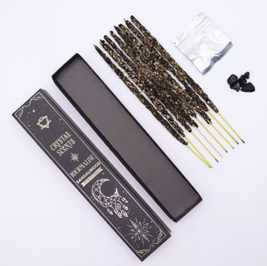 Encens & Cristaux Tourmaline - Coffret Bois de Santal