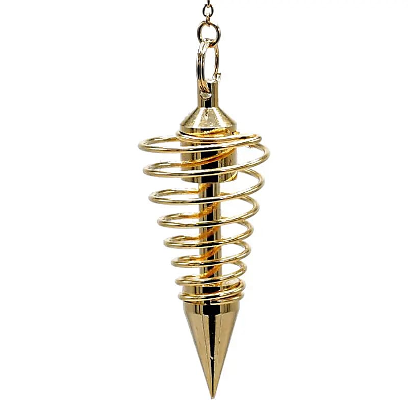 Pendule à spirale en laiton couleur or