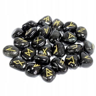 Pierres Runiques Indiennes dans sachet - Onyx Noir
